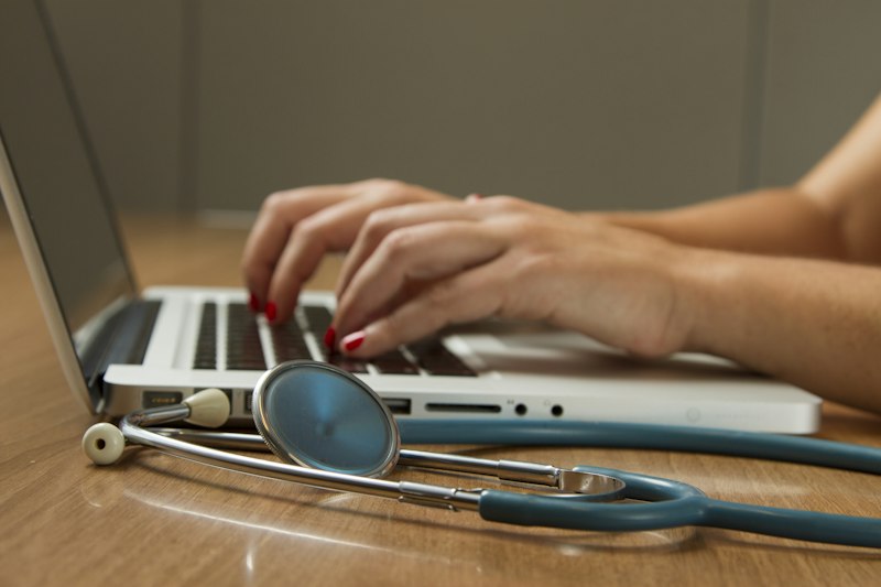 Doctor using tablet